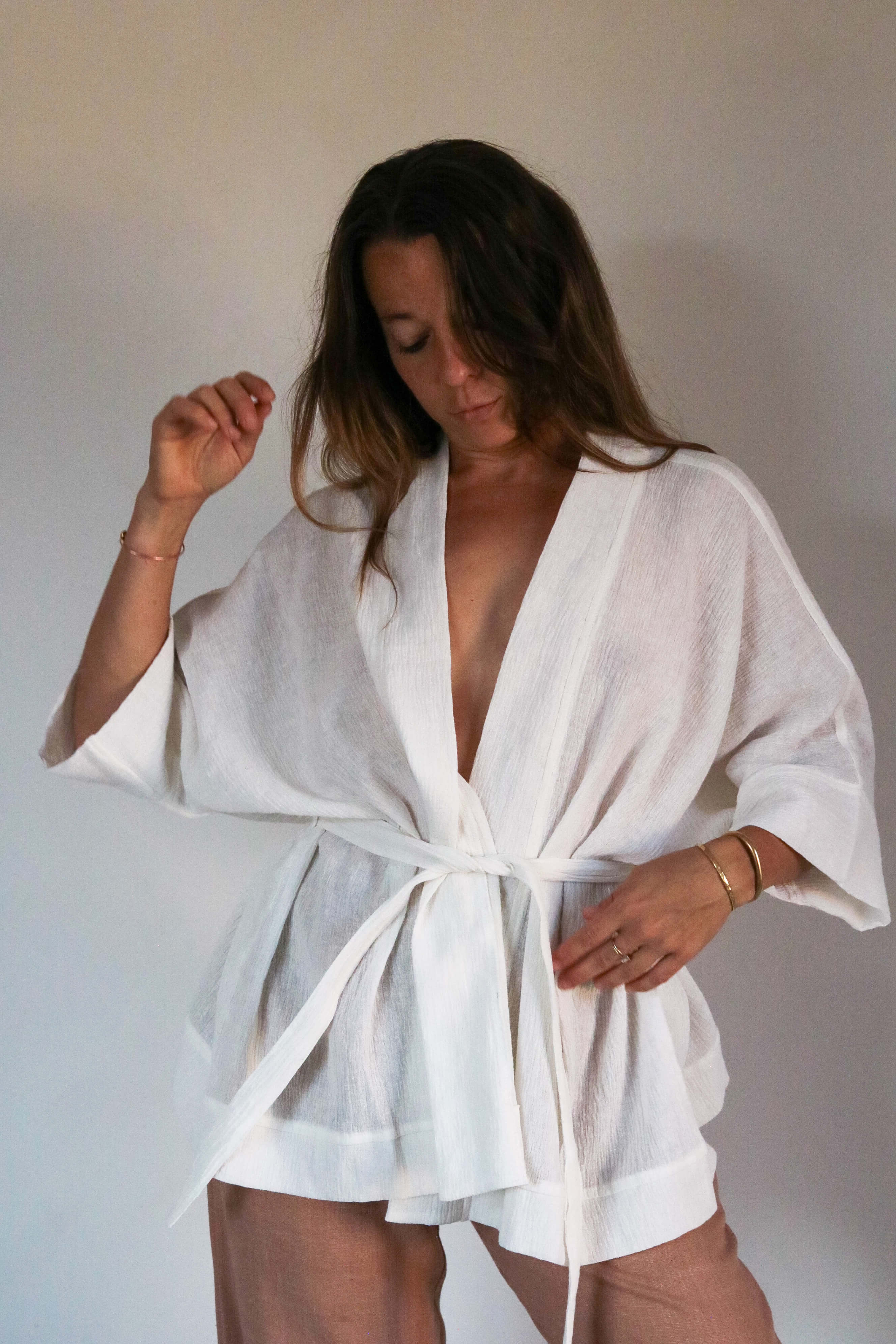 Kimono femme lin et coton