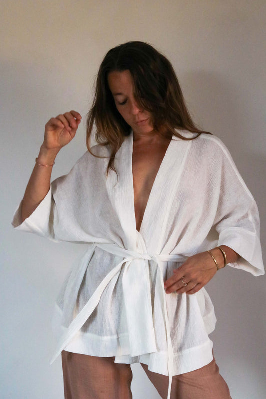 Kimono femme lin et coton