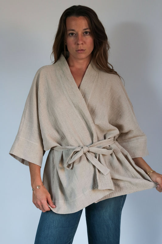 Kimono femme lin et coton