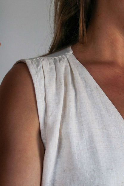 Top veston sans manche pour femme